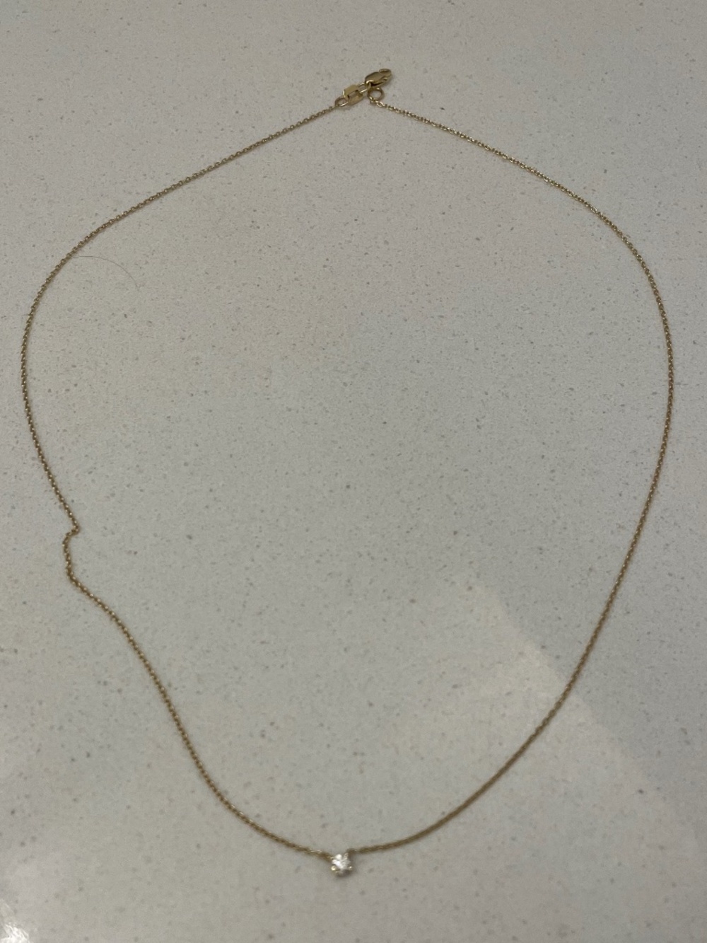 Mini diamond solitaire pendant necklace